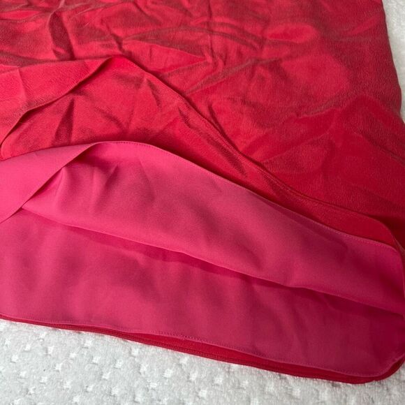 Tibi Silk Chiffon Crochet Trim Blouson Raspberry Red Dress - Picture 9 of 11